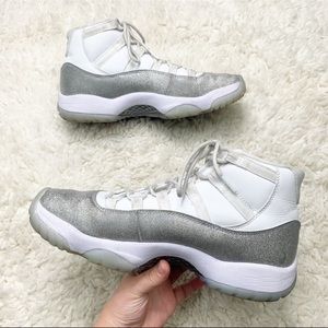 Air Jordan 11 Retro White Metallic Silver Sneakers woman’s size 11
